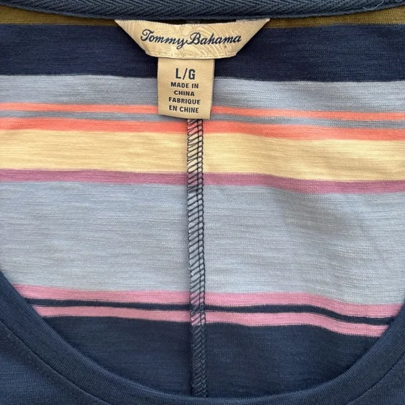 Tommy Bahama Shoreside Stripe T-shirt Dress NWOT Size L - Picture 5 of 9